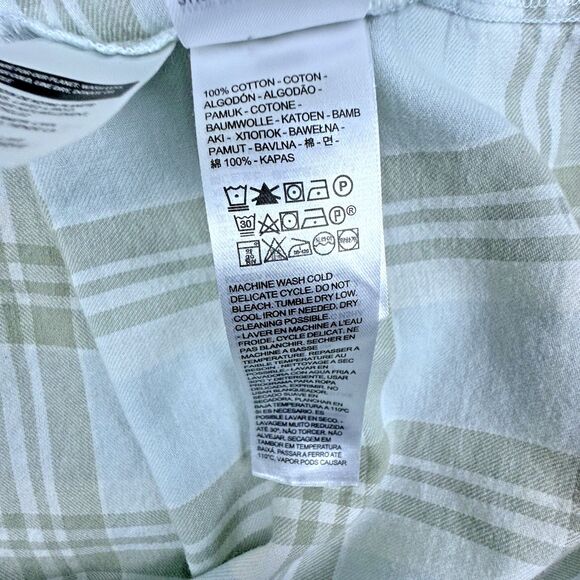 Levis Mens S Pearl Snap Shirt Green‎ Gray Plaid Western Long Sleeve Button Up - Picture 7 of 11